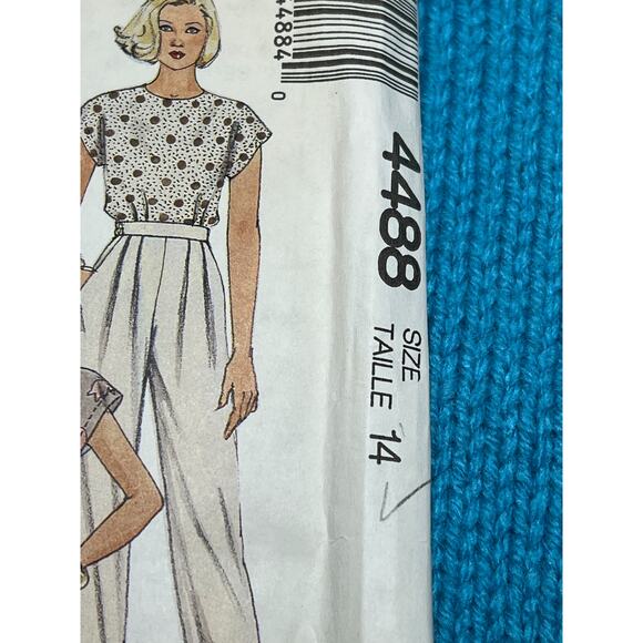 McCalls 4488 Pattern Cardigan top skirt pants 1980s size 14 - Picture 2 of 6